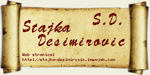Stajka Desimirović vizit kartica